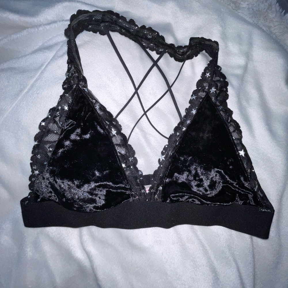 🖤NWT Velvet Black Starry PINK Bra